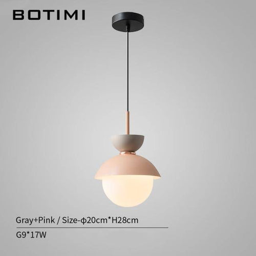 Suspension design à LED en verre et métal coloré Hang