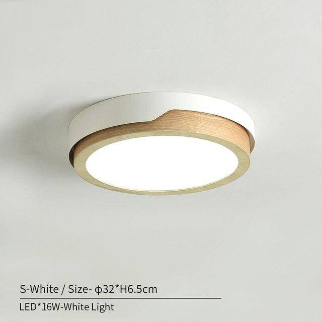 Plafonnier LED en bois et métal Nordic (plusieurs couleurs) - vue 4 sur 22