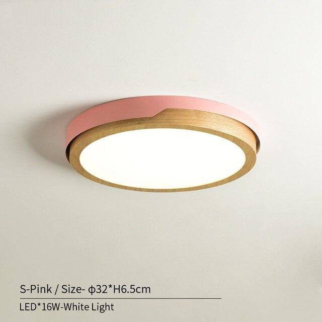 Plafonnier LED en bois et métal Nordic (plusieurs couleurs) - vue 8 sur 22