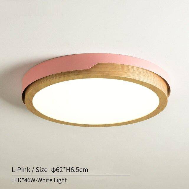 Plafonnier LED en bois et métal Nordic (plusieurs couleurs) - vue 7 sur 22