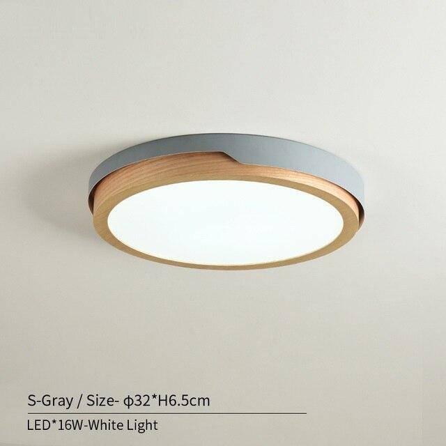 Plafonnier LED en bois et métal Nordic (plusieurs couleurs) - vue 19 sur 22