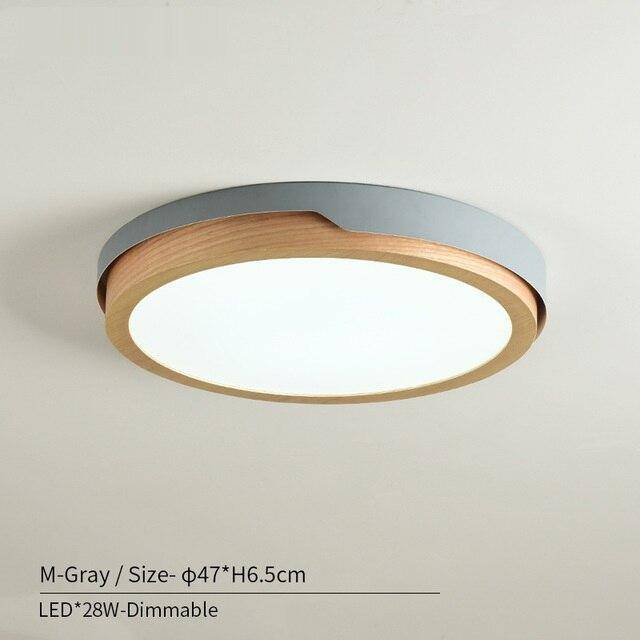 Plafonnier LED en bois et métal Nordic (plusieurs couleurs) - vue 23 sur 22