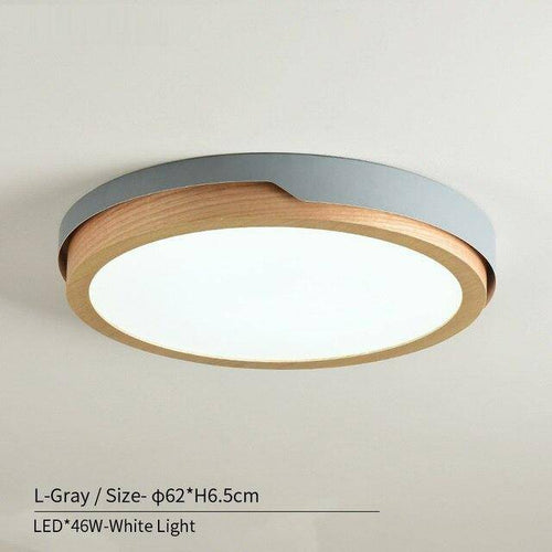 Plafonnier LED en bois et métal Nordic (plusieurs couleurs)