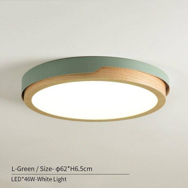 Plafonnier LED en bois et métal Nordic (plusieurs couleurs) - vue 9 sur 22