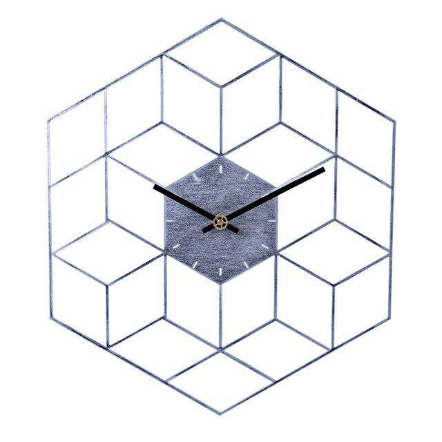 Horloge murale hexagonale en métal 40cm Cube - vue 3 sur 7