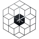 Horloge murale hexagonale en métal 40cm Cube