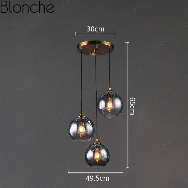 Suspension design LED avec boule en verre fumé Loft