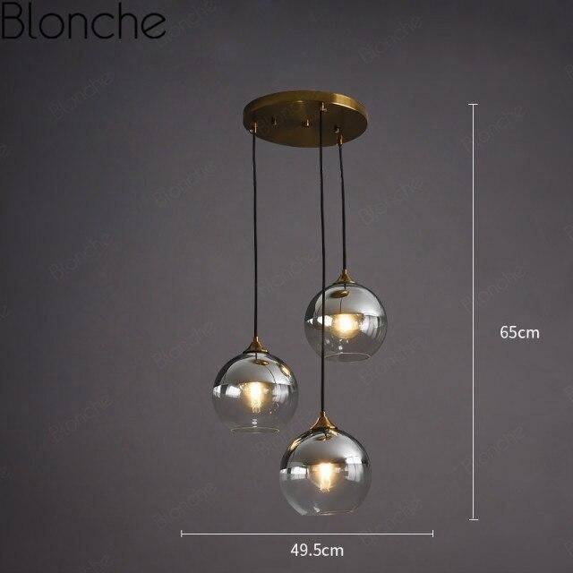 Suspension design LED avec boule en verre fumé Loft