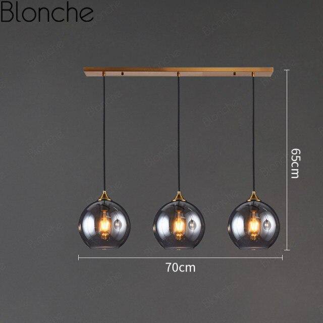 Suspension design LED avec boule en verre fumé Loft