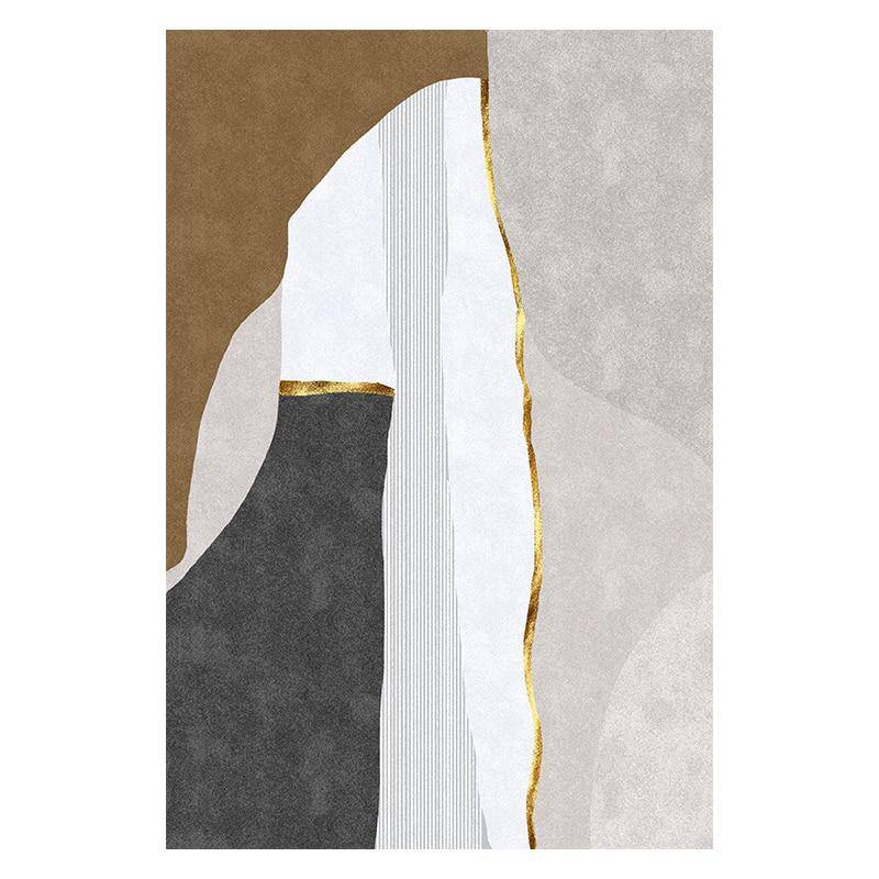 Tapis moderne rectangle style géométrique doré B - vue 5 sur 4