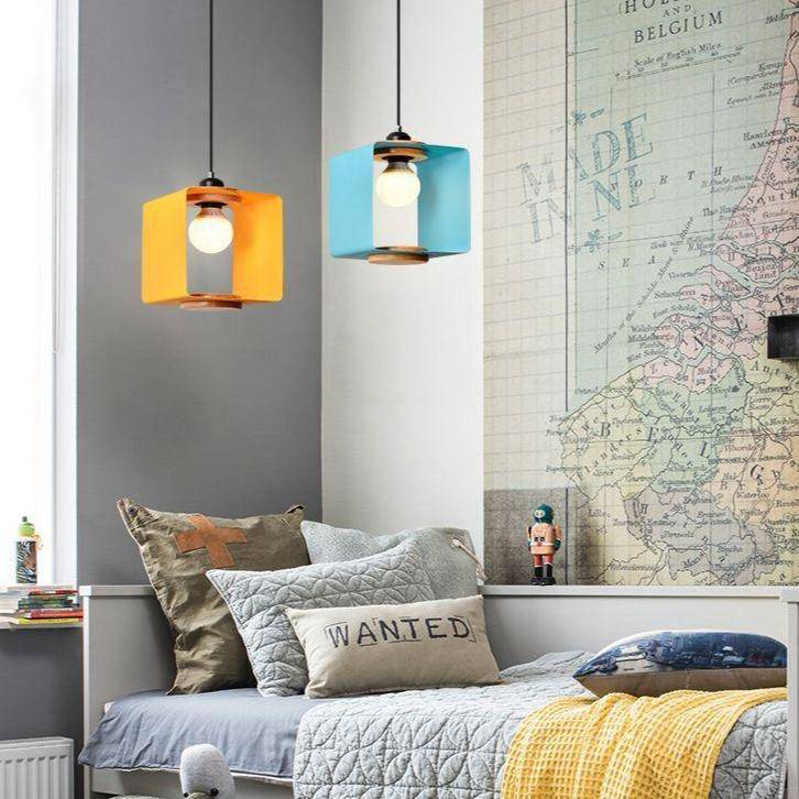 Suspension design cube ouvert de couleur Hand