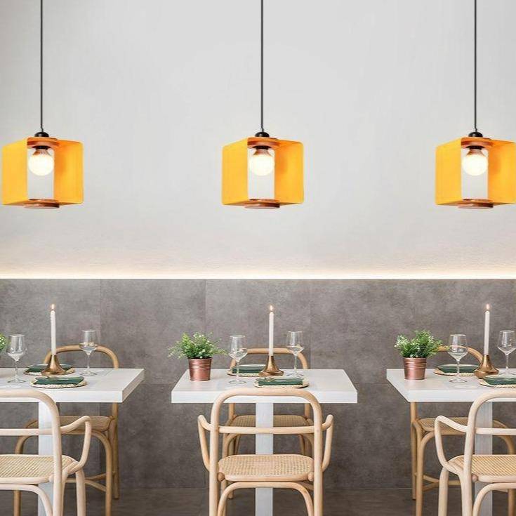 Suspension design cube ouvert de couleur Hand