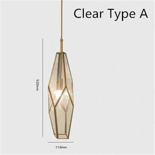 Suspension design dorée en métal et verre de plusieurs formes - vue 3 sur 9
