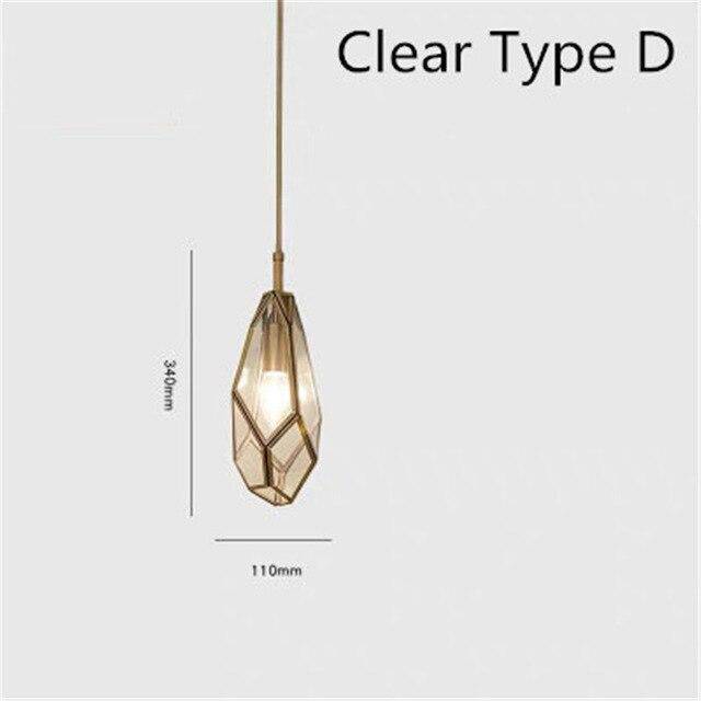 Suspension design dorée en métal et verre de plusieurs formes - vue 8 sur 9