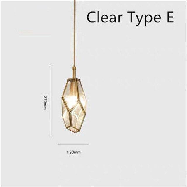 Suspension design dorée en métal et verre de plusieurs formes - vue 9 sur 9