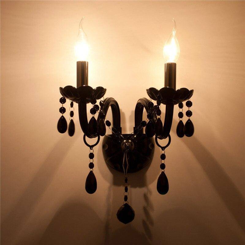 Applique murale rétro LED avec abat-jour en verre cristal Mosko - vue 7 sur 8
