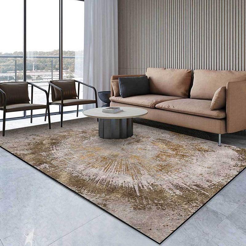 Tapis vintage tornade dorée et grise Rug - vue 5 sur 5