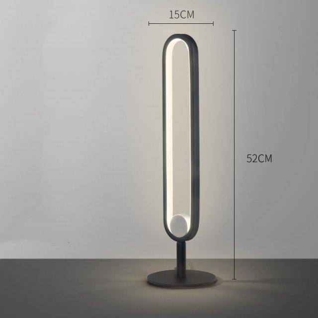 Lampe à poser design à LED avec anneau métal noir Loft - vue 4 sur 5