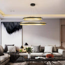 Lustre design à LED avec anneau en métal doré Luxury