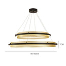 Lustre design à LED avec anneau en métal doré Luxury