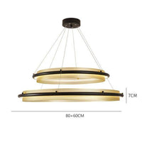 Lustre design à LED avec anneau en métal doré Luxury