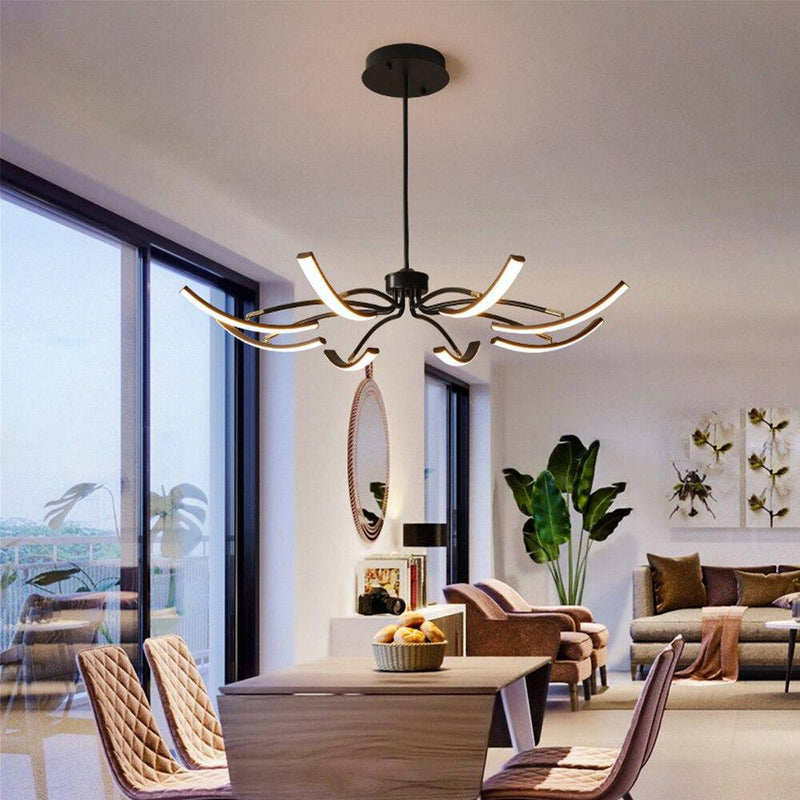 Lustre design à LED en métal avec plusieurs tiges Kyio