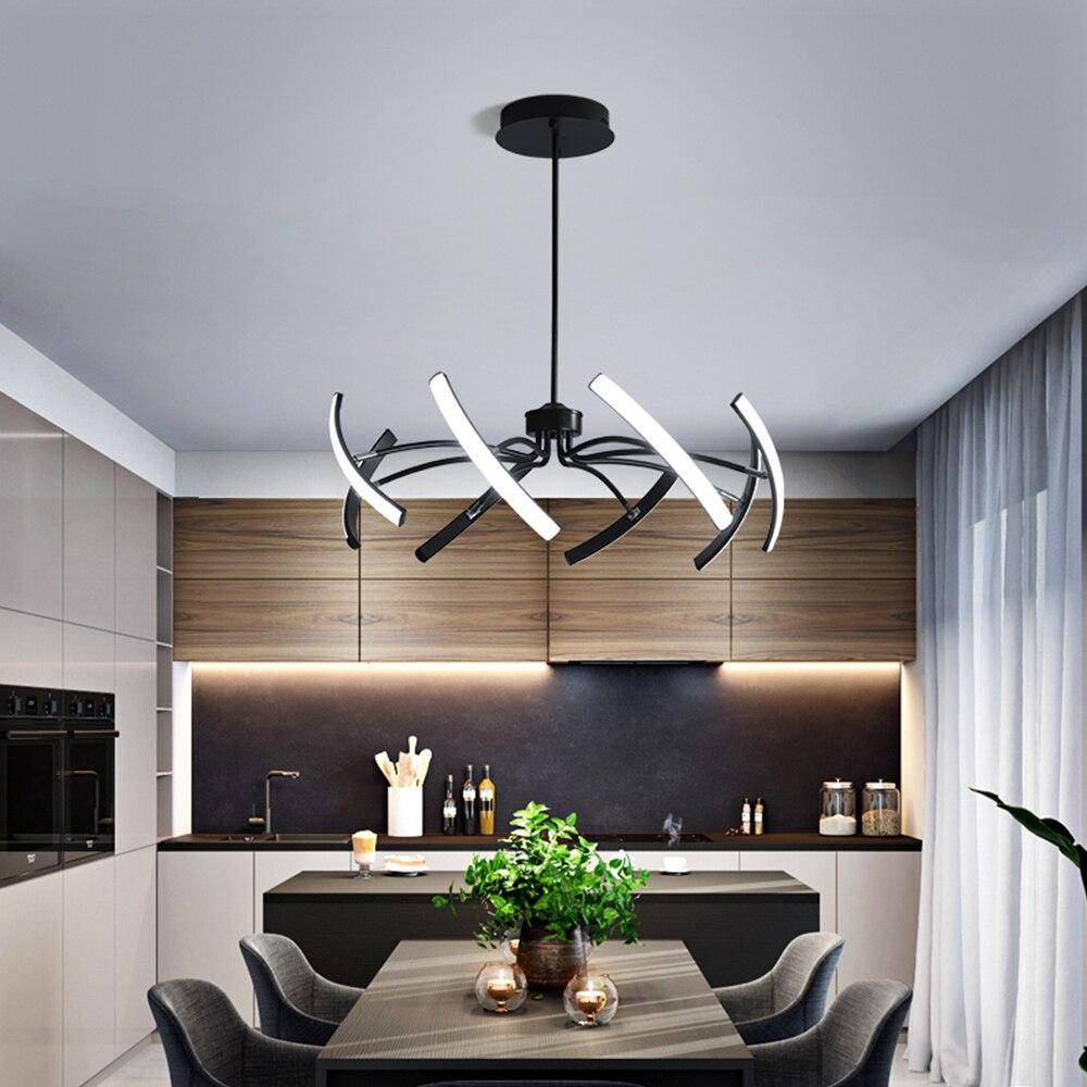 Lustre design à LED en métal avec plusieurs tiges Kyio - vue 7 sur 15