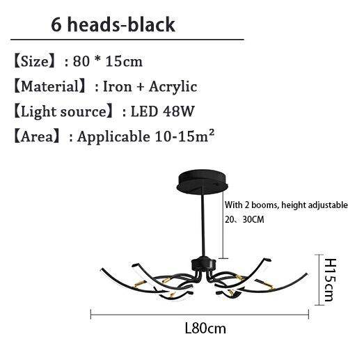 Lustre design à LED en métal avec plusieurs tiges Kyio