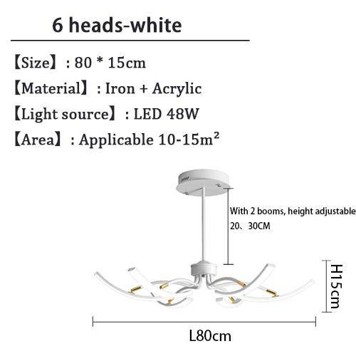 Lustre design à LED en métal avec plusieurs tiges Kyio - vue 8 sur 15
