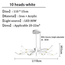 Lustre design à LED en métal avec plusieurs tiges Kyio