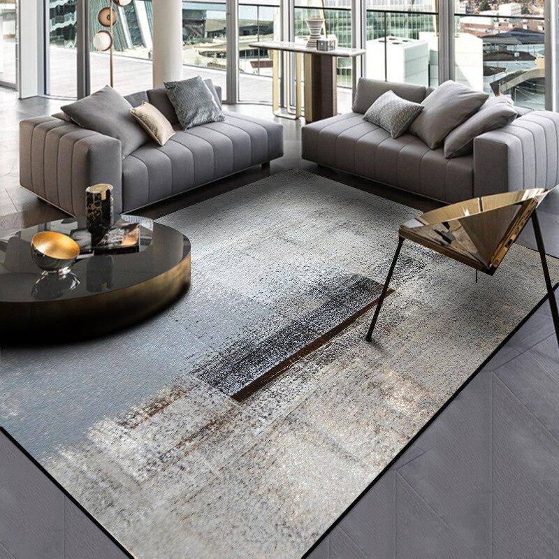 Tapis rectangle moderne noir et blancs Style A - vue 2 sur 4