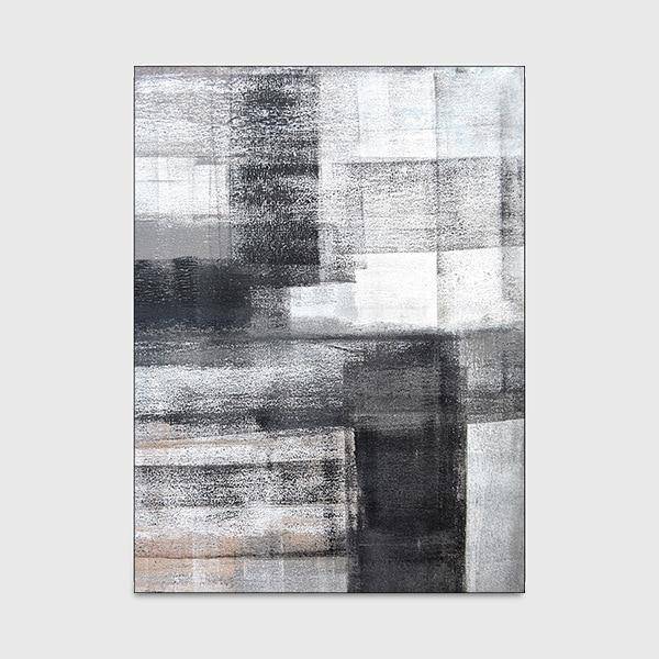 Tapis rectangle moderne noir et blancs Style B - vue 3 sur 3