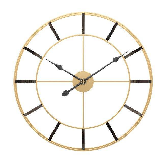 Horloge murale ronde en métal doré 50cm Nordic - vue 5 sur 5