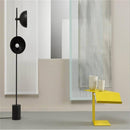 Lampadaire moderne LED avec tige et abat-jour métal noir