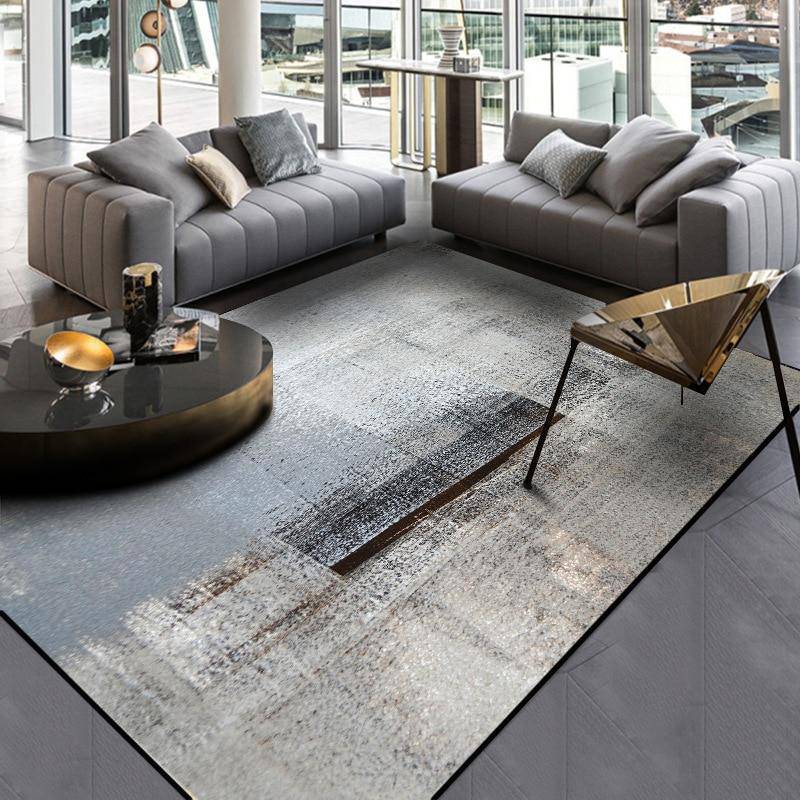 Tapis rectangle moderne gris style abstrait Rug - vue 3 sur 3