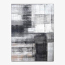 Tapis rectangle moderne noir et blanc Ink B