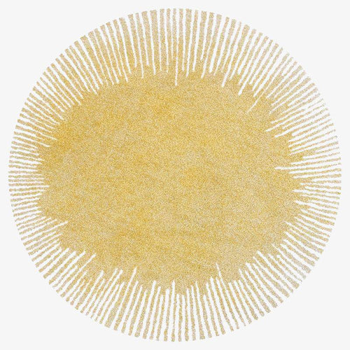 Tapis rond moderne jaune style Light Luxury