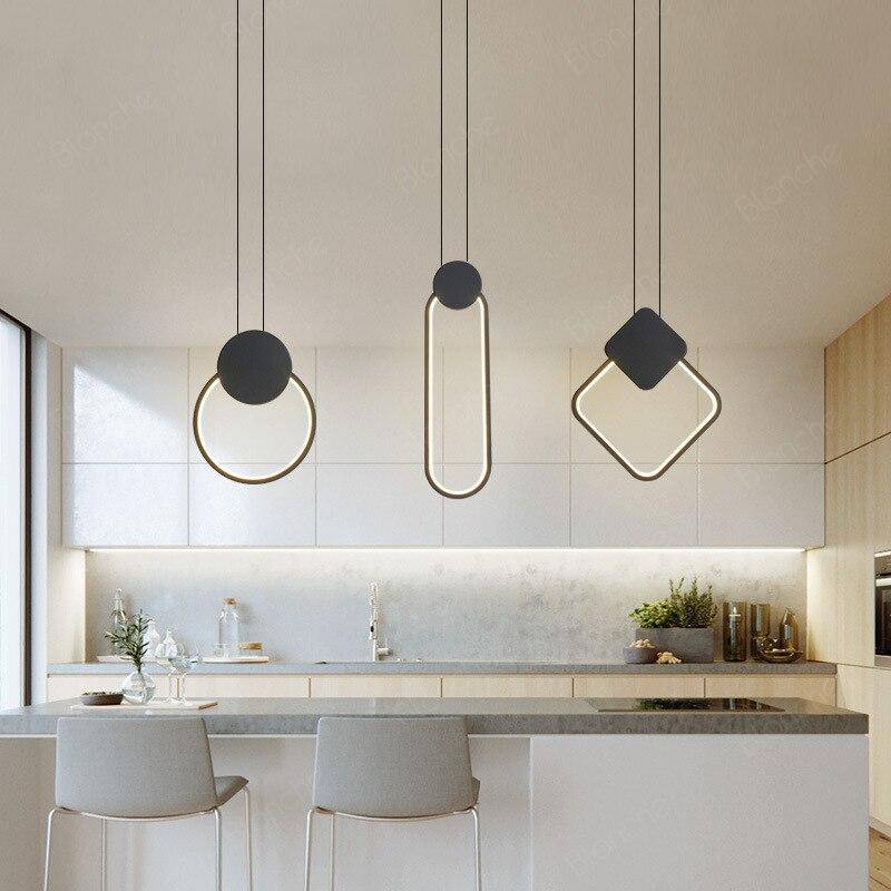 Suspension design LED avec cercle lumineux Lofty - vue 3 sur 7