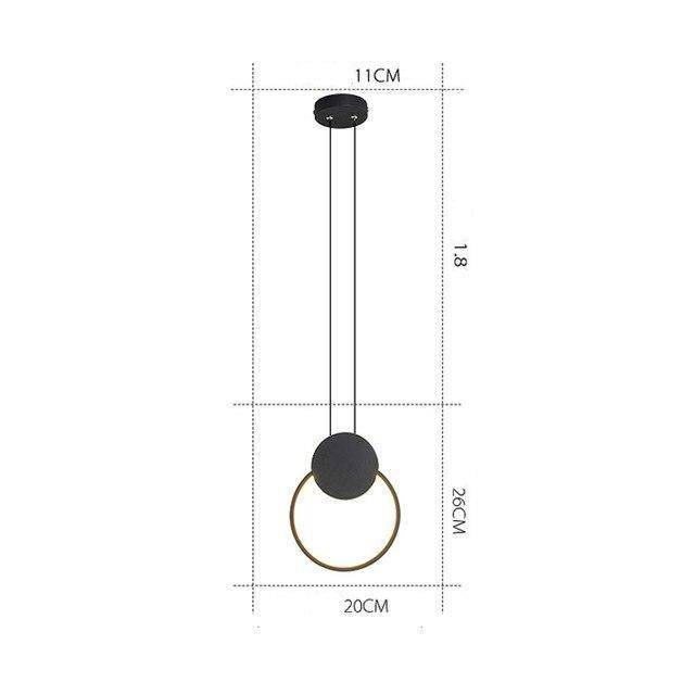 Suspension design LED avec cercle lumineux Lofty - vue 6 sur 7