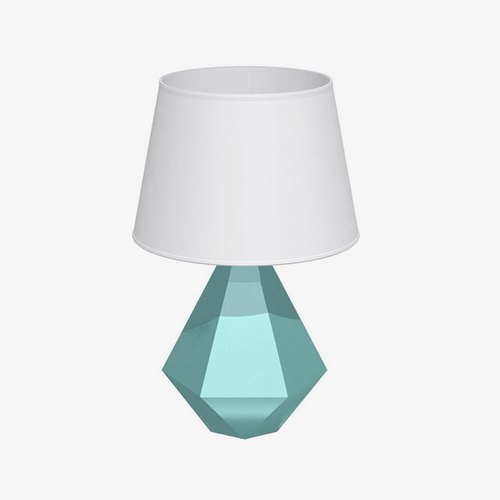 Lampe de bureau moderne LED en forme de crystal et abat-jour blanc