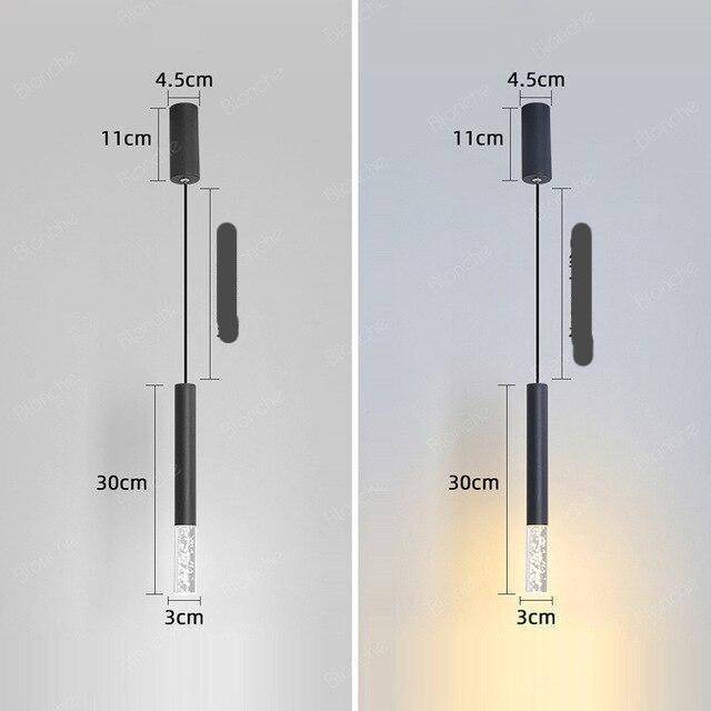 Suspension cylindrique design LED en metal noir Loft