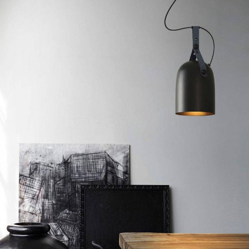 Suspension design LED avec abat-jour en métal arrondi Loft
