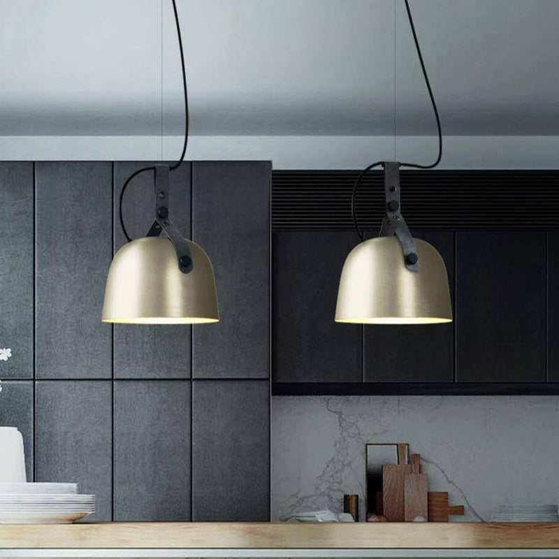 Suspension design LED avec abat-jour en métal arrondi Loft