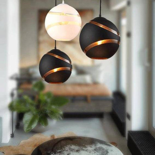Suspension design à LED avec boule en pierre de verre Lofty