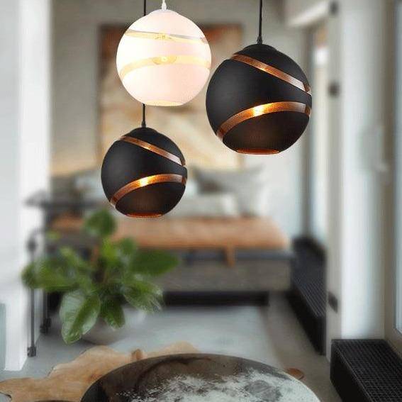 Suspension design à LED avec boule en pierre de verre Lofty - vue 3 sur 6