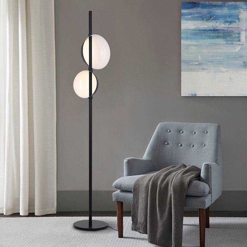 Lampadaire design moderne LED avec abat-jour double en métal Créative - vue 4 sur 7