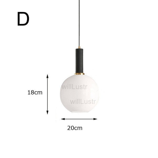Suspension moderne ovale en verre blanc Valette - vue 7 sur 13