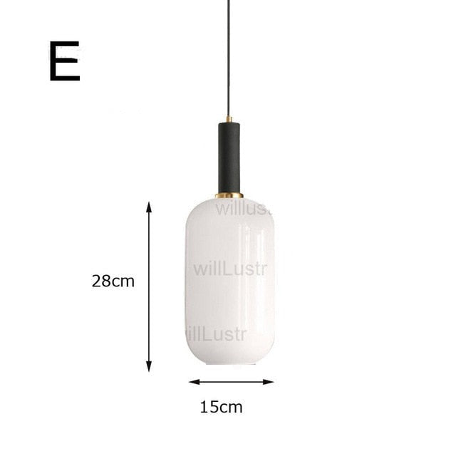 Suspension moderne ovale en verre blanc Valette - vue 8 sur 13