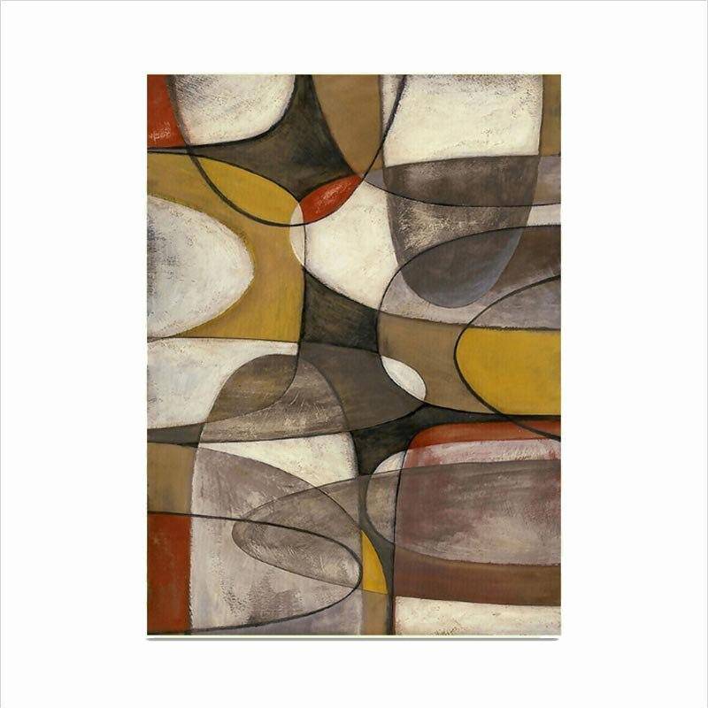 Tapis rectangle coloré style tableau abstrait - vue 5 sur 4