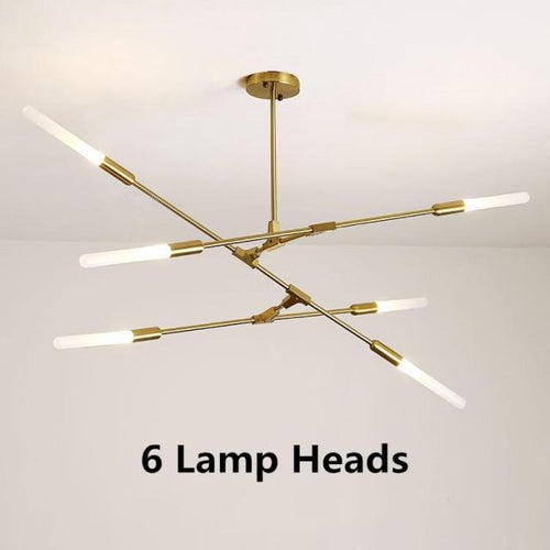 Lustre moderne LED baguettes avec extrémités lumineuses Suvan